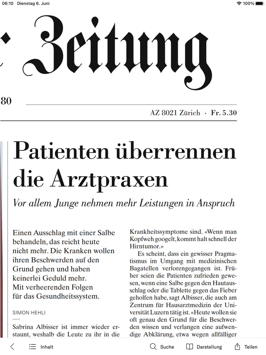 Sehr gut. Unter vielen Ursachen der #Prämienanstiege wird ein Faktor häufig ausgeblendet: unsere Ansprüche und Forderungen!  #Eigenverantwortung #Gesundheitswesen