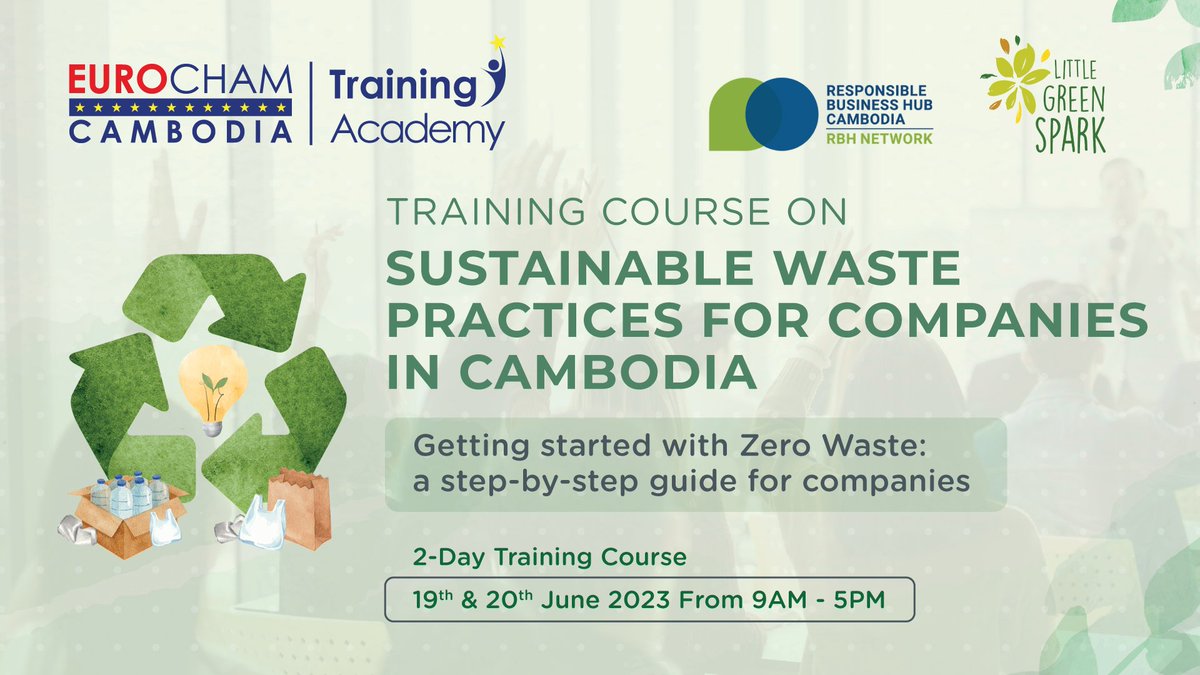 Find out about waste management in this exclusive course on Sustainable Waste Practices for Companies in Cambodia, taught by Little Green Spark founder Sarah Kolbenstetter.

Follow the event link for more details!
facebook.com/events/2556435…