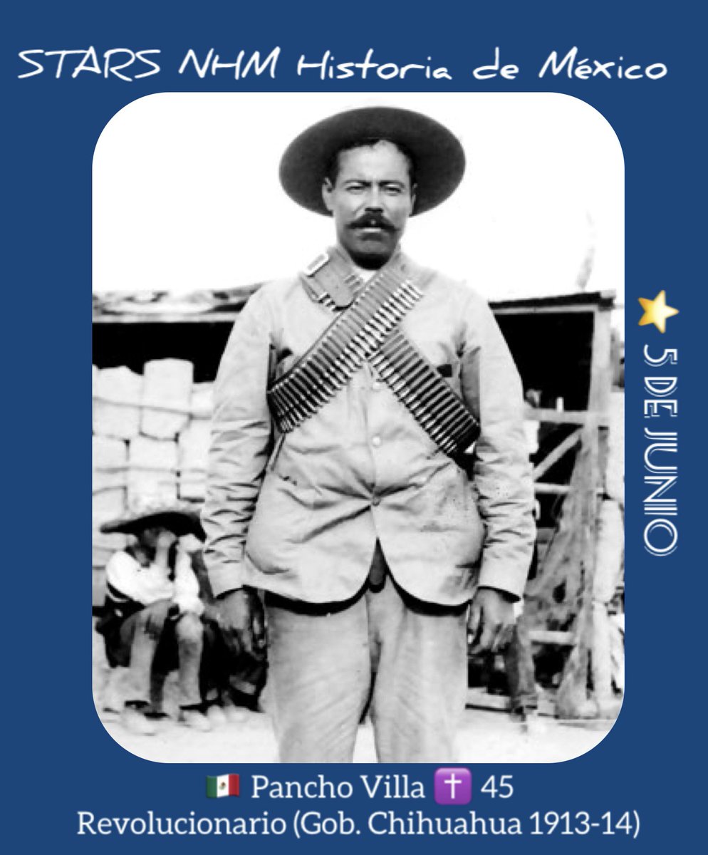 ⭐️ 5️⃣ de Junio 
Historia de México 📜🏛️🇲🇽
#Historia #Mexico #FelizLunes #Efemerides #UnDiaComoHoy #5DeJunio #PanchoVilla #StarsNHM @HcHistoria @historica2020 @MuseoPresidente