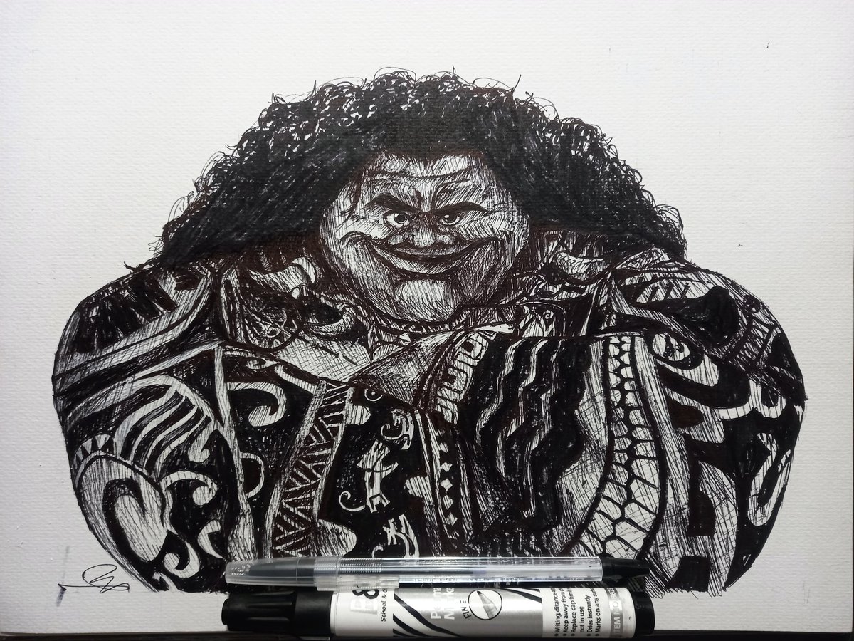 @DisneyMoana's powerful Demigod, 🌀🌀

'Maui' 🪝🦅

@TheRock
@disney

#Moana #ArtPH #ballpenart #MoanaFanart #Maui