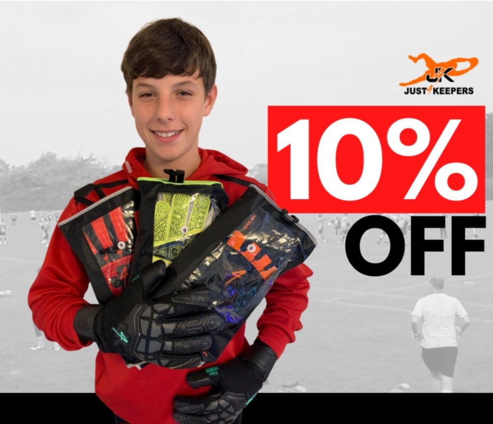 10% off of Just4Keepers goalkeepers gloves when using the link below
j4ksports.co.uk/Goal-Keeping