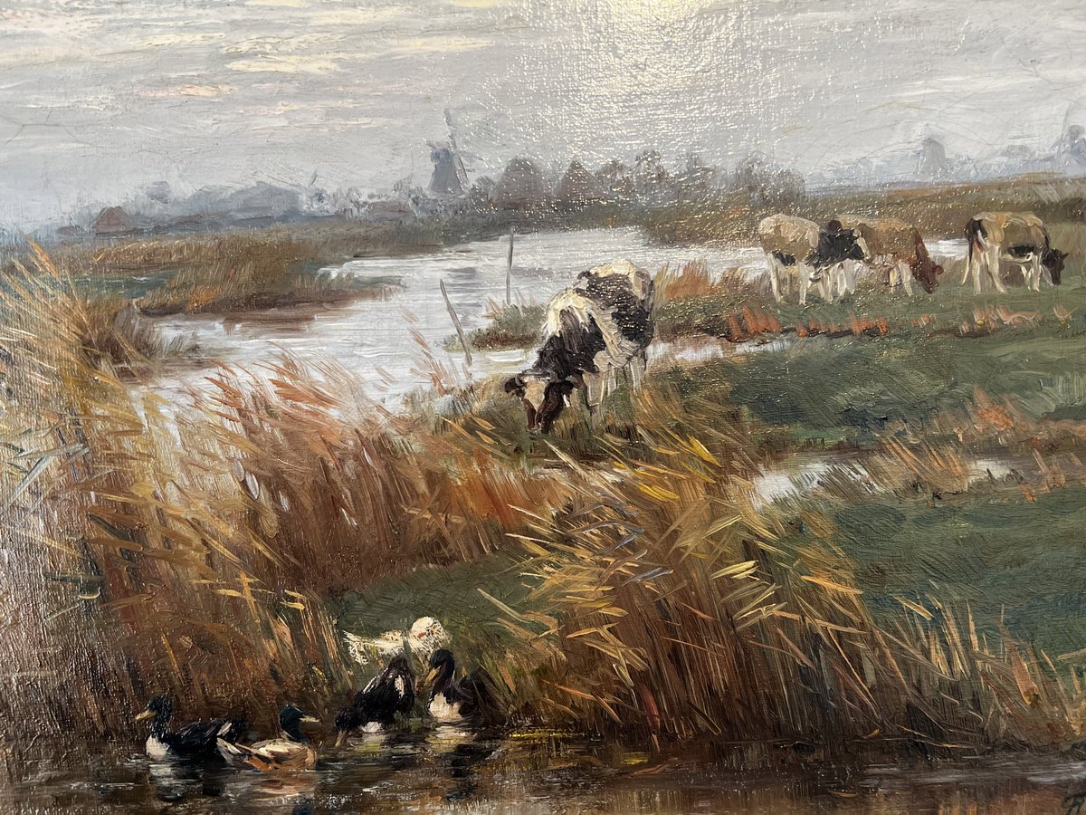 👨‍🎨 Freek Engel 🇳🇱 Born Koog aan de Zaan November 30, 1872 – Died Zutphen November 8, 1958. Painter of landscapes with cows. Student of the City Drawing School in Zaandam and the art academy of Amsterdam. private collection 👌