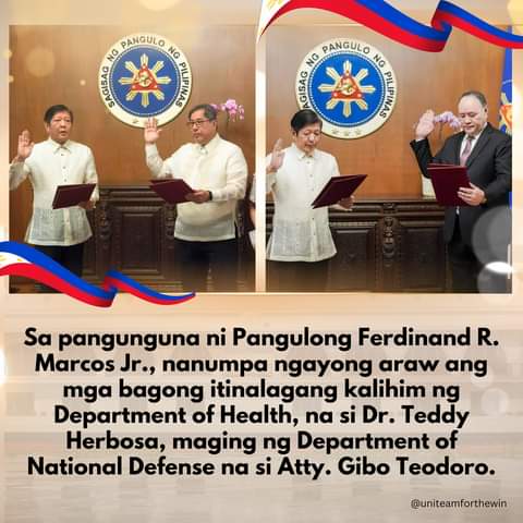 Congrats! DOH Sec Dr. Teddy Herbosa and DND Sec. Gibo Teodoro.👏👏👏