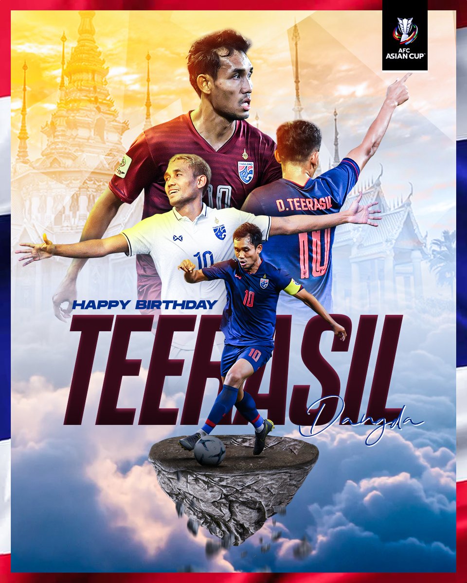 Happy 3️⃣5️⃣th Birthday to 🇹🇭 living legend Teerasil Dangda 🎂

Who’s excited to see him ply his trade at #AsianCup2023? 🤩🥳

#HBD | #AsianCup | @Changsuek_TH