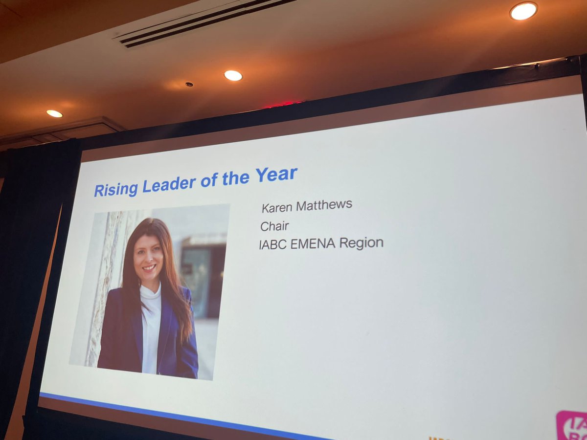 Congrats to our Karen Matthews who received an Honourable Mention as Rising Leader of the Year (Region) at Chapter Management Awards (CMAs) @IABC World Conference 2023. These recognise the leadership, management, creativity and teamwork of IABC leaders around the world. #IABC23