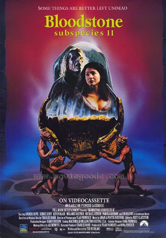 Now Watching, BLOODSTONE: SUBSPECIES II (1993)
#bloodstonesubspecies2 @fullmoonhorror #tednicolaou #andershove #kevinspirtas #deniceduff #melanieshatner #michaeldenish #nowwatching #horrorfilm #horrorfan #horrorstreaming @ScreamboxTV  #90shorror #90sfilm #firsttimewatch