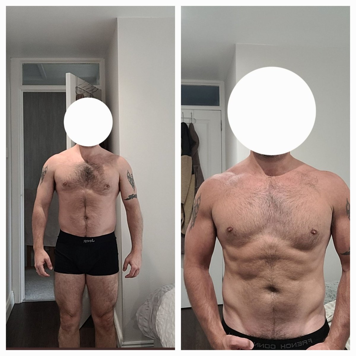 Client before & after...kind of...

Kind of...because we're just over a month into working together.

Nearly finished Phase 1 of my system. Phase 2 starting soon.

He's doing great and most importantly he is inspiring his kids with their fitness too. 💪

#YouCanDoItToo