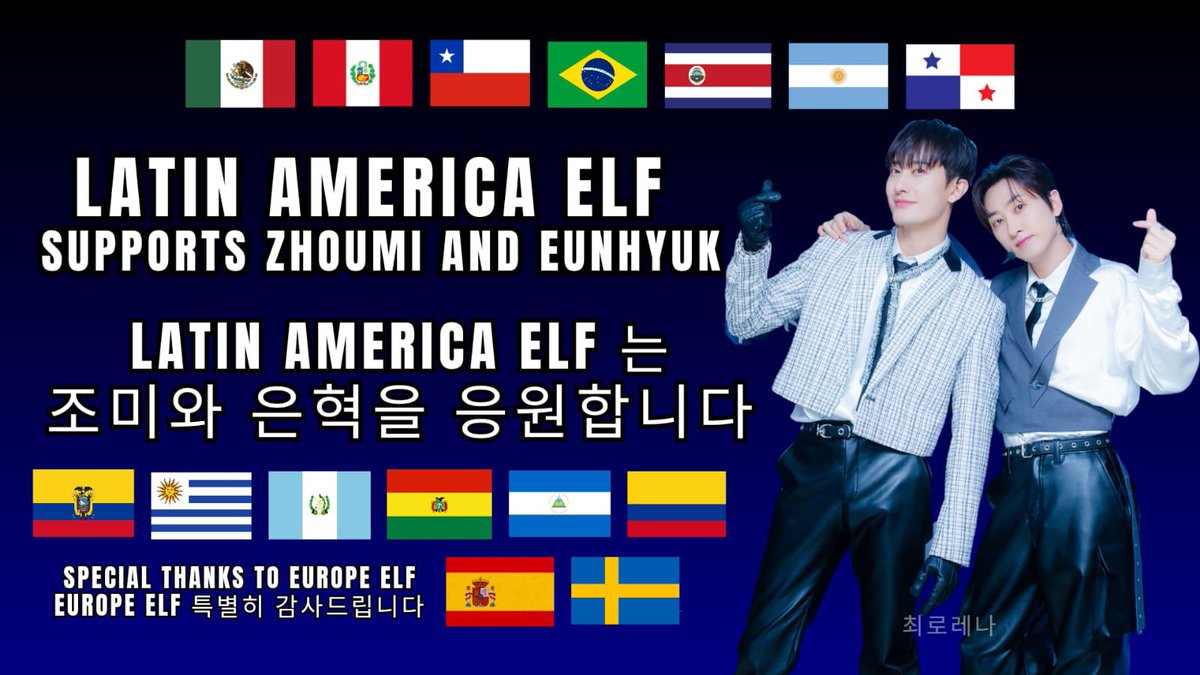 SujuWCHile's tweet photo. ¡Queremos verlos felices y orgullosos de este cb! #LatamELF_Supports_ZhoumiAndEunhyuk
#我们爱周觅
#LATAMELFOT15

@ZHOUMI_official @zhoumi_419 @AllRiseSilver @SJofficial @SMTOWNGLOBAL https://t.co/uNEPAVKWDa