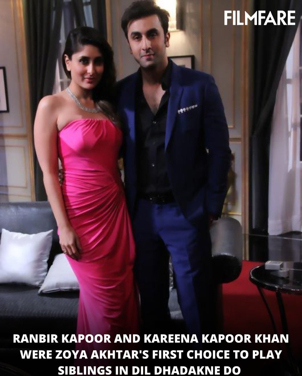 As per reports, #ZoyaAkhtar intended to cast the real life Kapoor cousins i.e. #KareenaKapoorKhan and #RanbirKapoor as the Mehra siblings in #DilDhadkneDo.💞