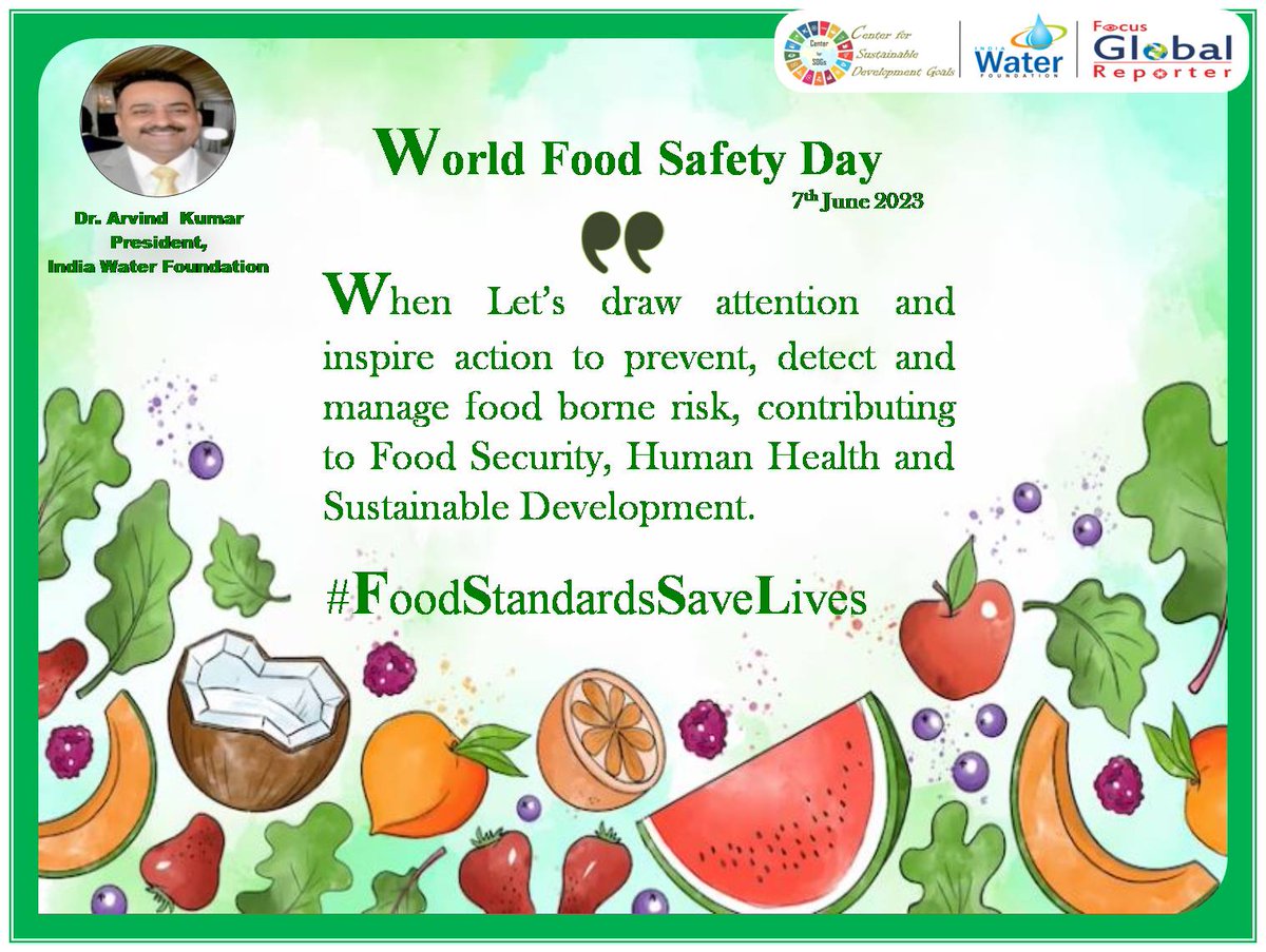 #worldfoodsafetyday2023 #FutureofFoodforAll #healthydiet #foodsecurity #onehealth #saferfoodbetterhealth #humanhealth #sustainabledevelopment #GlobalGoals #climatechange #ForNature #schoolnutrition #foodsystems #FoodHeroes #planthealth @g20org @PashupatiParas @WFP @MOFPI_GOI