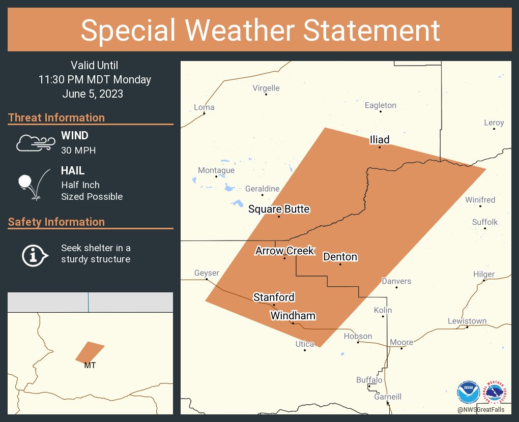 NWS Great Falls on Twitter "A special weather statement has been
