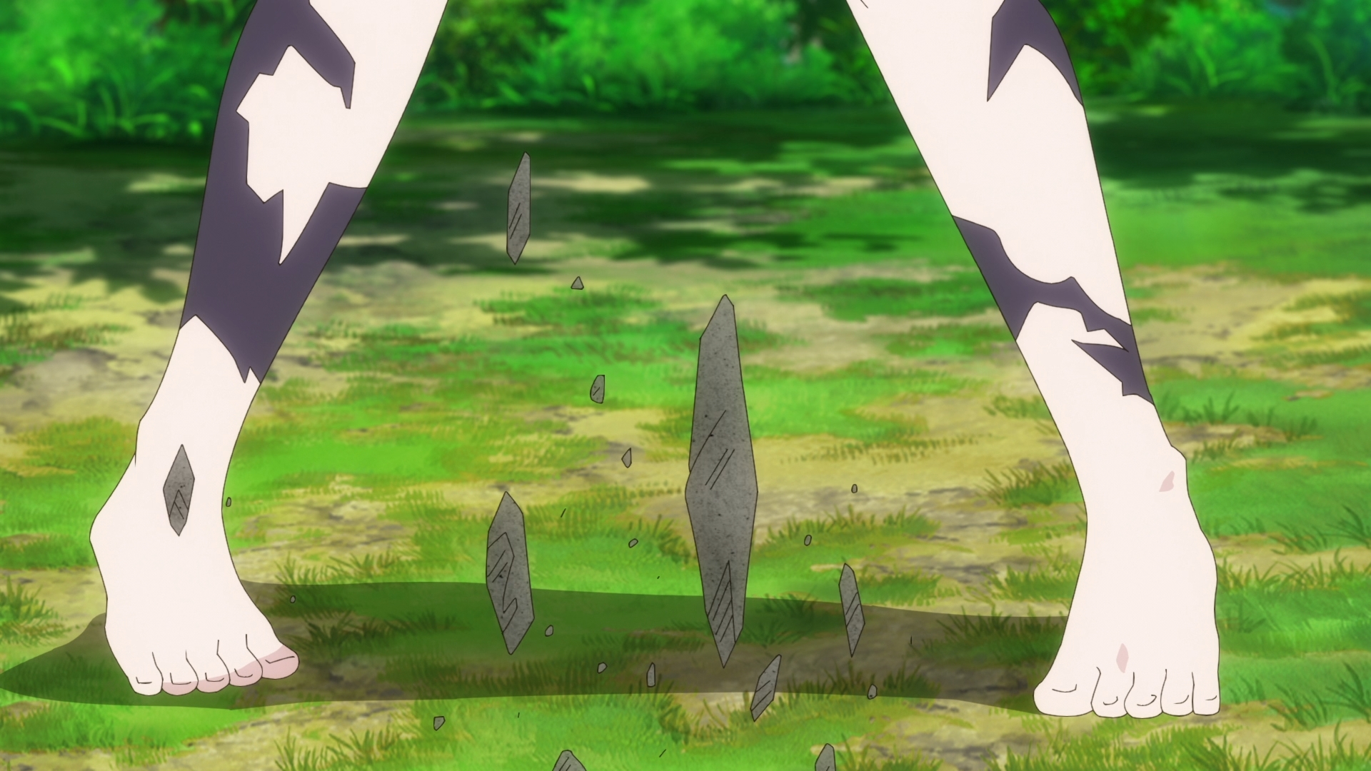 SerasKF on X: Isekai Smartphone S2 #10 - Very convenient how the  petrification works mostly affecting clothes at first, but it allowed for  bare feet views of Lucia =P #anifeets  /