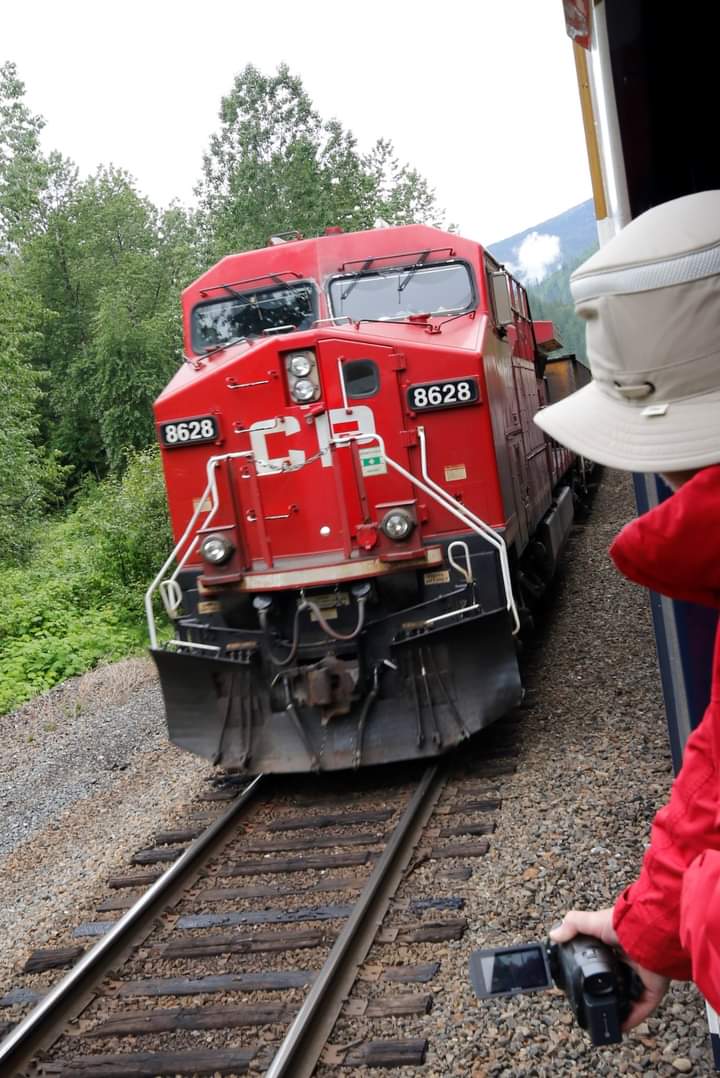 Passing trains between Revelstoke and Kamloops.