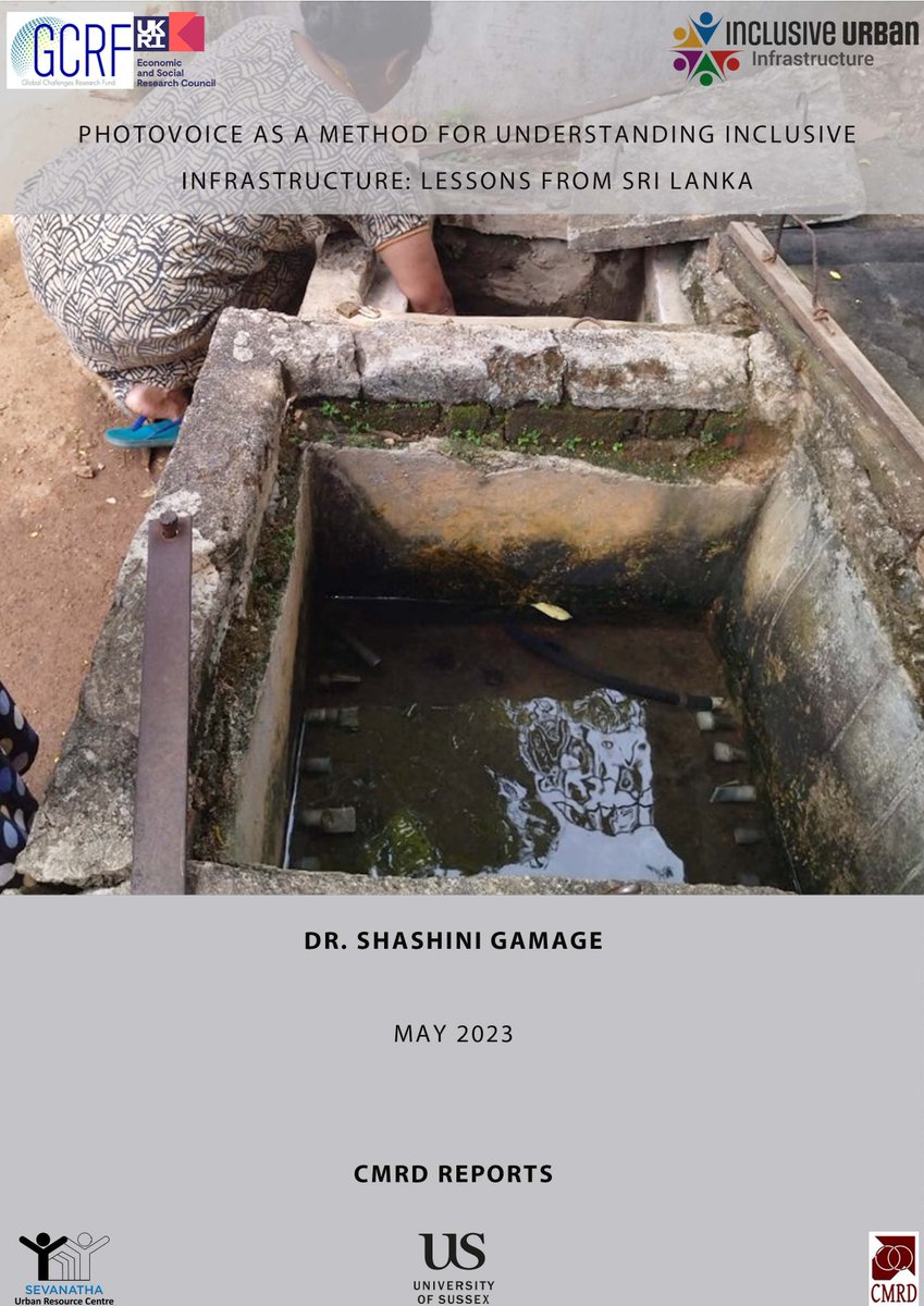 New Publication: 
Photovoice as a Method for Understanding Inclusive Infrastructure: Lessons from Sri Lanka

by: Dr. Shashini Gamage

Access the report here: cmrd.lk/en/publication…

#InclusiveInfrastructure #photovoice #LKA