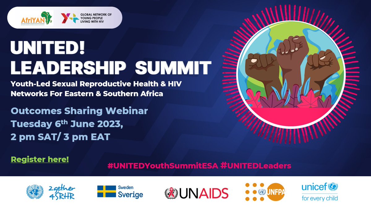 events.teams.microsoft.com/event/7139722a…
Dear Fellow Youth 
The day we've been waiting for has come so let's register and be part of this webinar.

#UNITEDLeader
#UNITEDYouthSummitESA

<a href="/UNAIDS/">UNAIDS Global</a> 
<a href="/UNICEF/">UNICEF</a> 
<a href="/UNFPA/">UNFPA</a> 
<a href="/SIDA/">Sida</a>
@2getjer4SRHR
