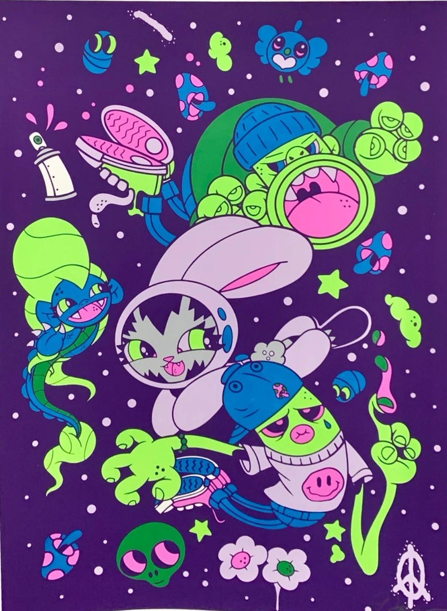 growingpot's tweet photo. BunnyKitty Dream State Purple Silkscreen Print by Dave Persue
https://t.co/p9Vd9BFGfN
#marijuana #marijuanaart #cannabis #cannabisart #weed #weedart #art #graffiti #streetart #2021 #6Color Silkscreen #Animal #Bunny #BunnyKitty #Cat #Dave Persue #Dream #Fine Art Paper #Goril... https://t.co/ycI6bfMlUO