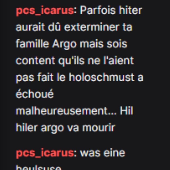 ⚠️ KLARE BLOCKEMPFEHLUNG⚠️

Gestern kam bei mir und meinen Collab Partnern, jemand in den Chat und schrieb Dinge wie:

"KYS" (kill yourself)
"Deine Familie hätte im Holocaust ausgelöscht worden müssen"

Die Account und 2t Account namen stehen in den Comments. Passt auf euch auf!