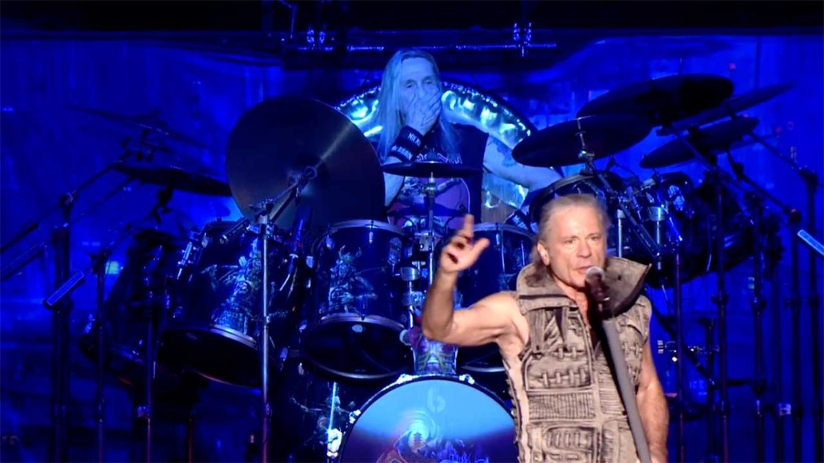 Watch Bruce Dickinson lead a 15,000 crowd singing happy birthday to Nicko McBrain  