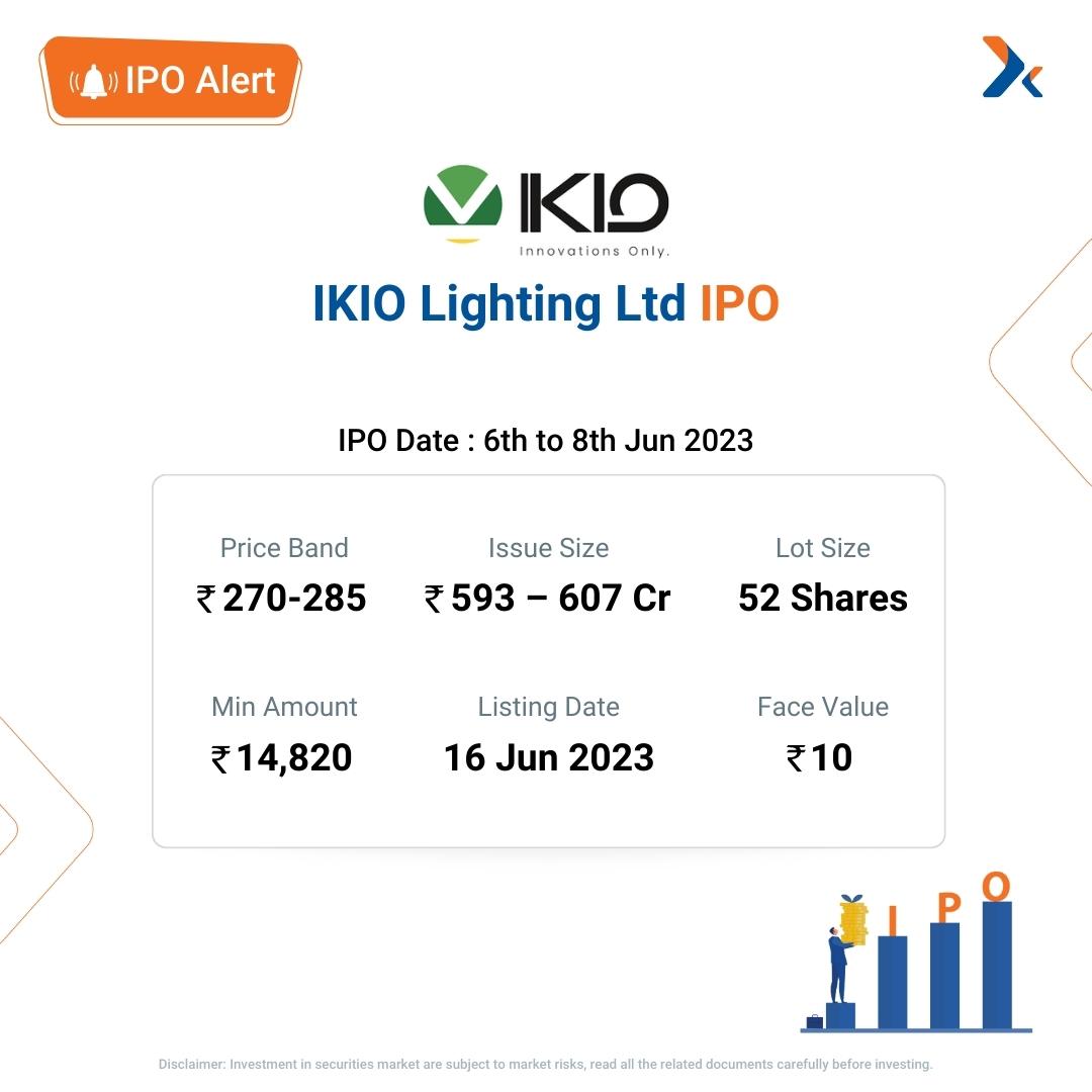 IKIO Lighting Limited is an Indian manufacturer of light-emitting diode (LED) lighting solutions. In its journey of over seven years, the entity focused on providing sustainability and low-energy LED products to help India meet its sustainability goals.
#IPOAlert #StockMarket