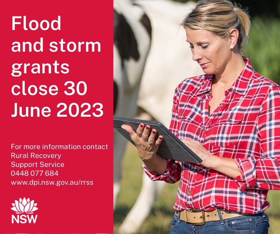 New applications for storm and flood recovery grants will close on June 30. Don't delay. Contact the Rural Recovery Support Service 👇