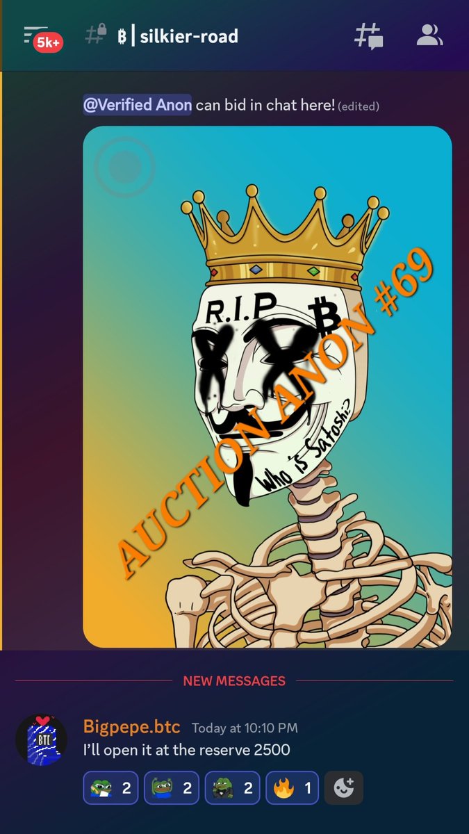 AnonBitcoinClub's tweet image. Looks like we just met our reserve only a few minutes after our post. LFG @BigpepeBtc !!
#Ordinals #₿eAnon #bitcoin