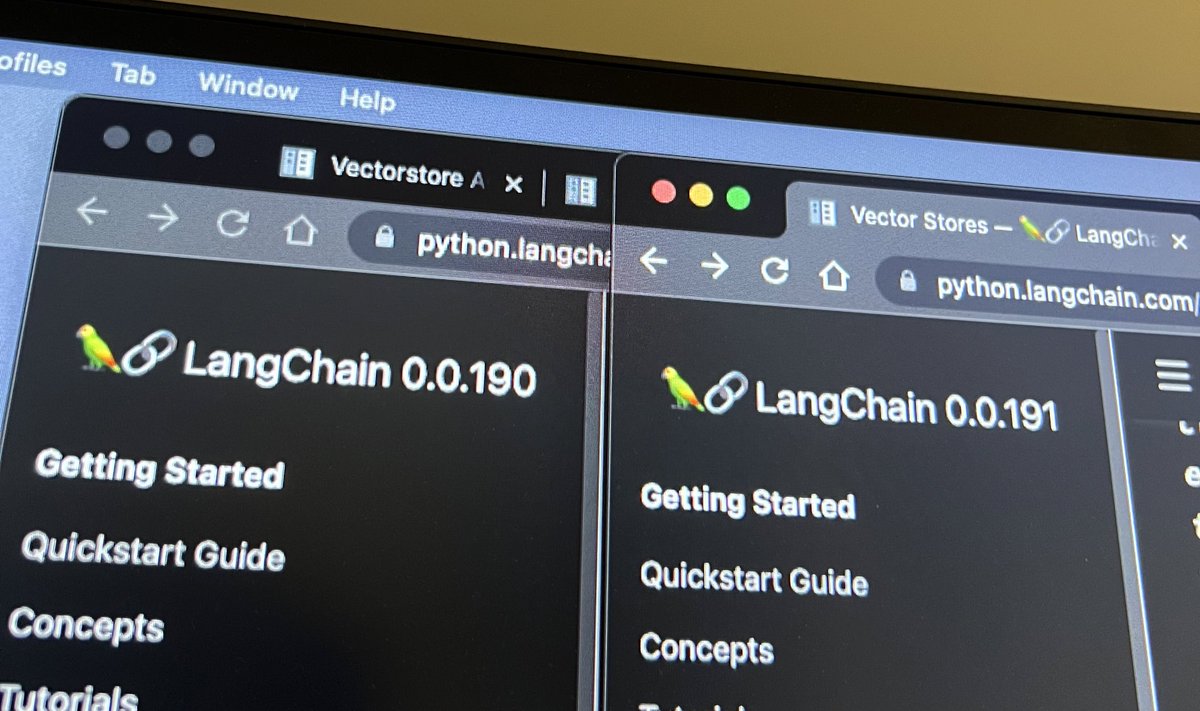 _samarul's tweet photo. @langchain  moves so fast my browser windows cant keep up @hwchase17 ⚡️ https://t.co/lpp1R1WfHm