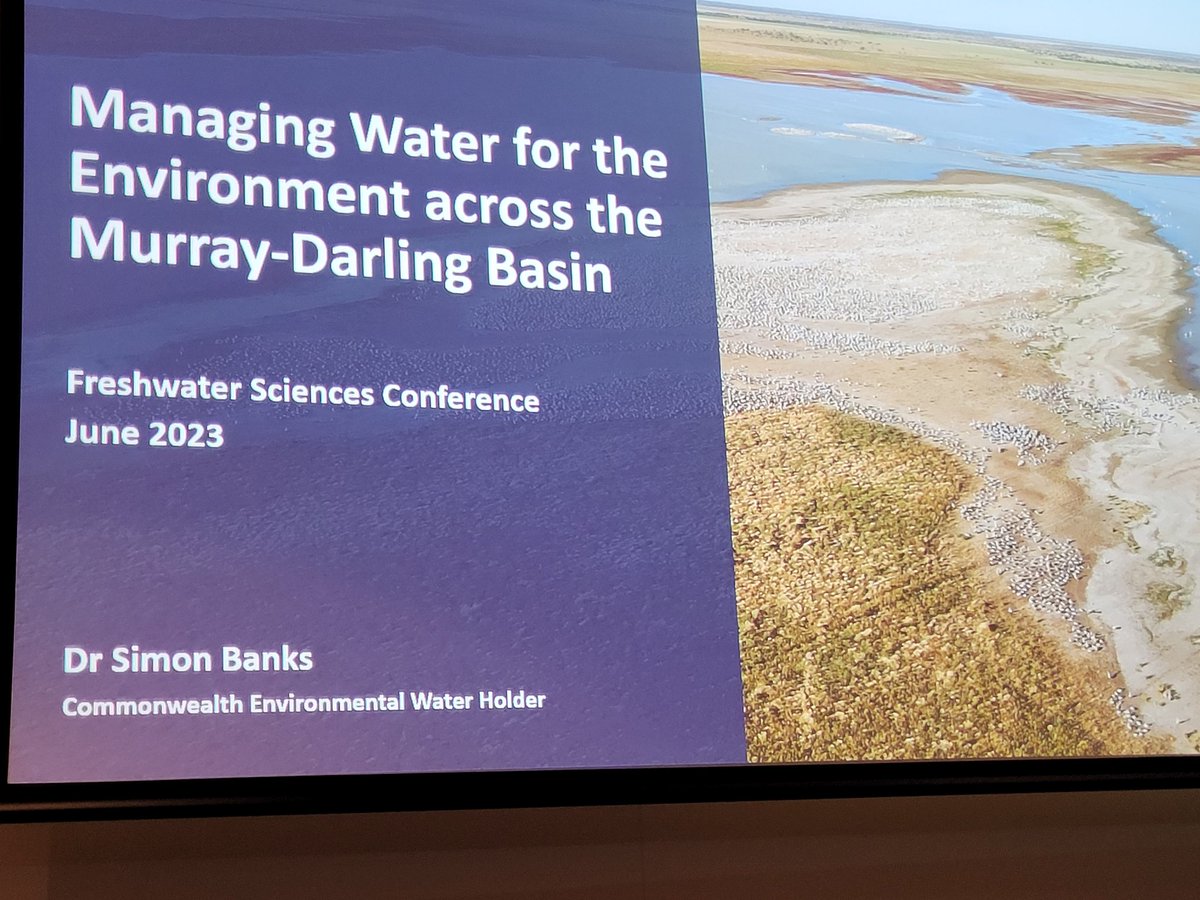 Fiona Dyer (@fionadyer) on Twitter photo Next up, Dr Simon Banks - who is <a href="/theCEWH/">Environmental Water</a> speaking on some of the success of environmental water management <a href="/FlowMERprogram/">The Flow-MER Program</a> <a href="/AusFreshwater/">Australian Freshwater Sciences Society (AFSS)</a> #FreshwaterDownUnder Next up, Dr Simon Banks - who is <a href="/theCEWH/">Environmental Water</a> speaking on some of the success of environmental water management <a href="/FlowMERprogram/">The Flow-MER Program</a> <a href="/AusFreshwater/">Australian Freshwater Sciences Society (AFSS)</a> #FreshwaterDownUnder