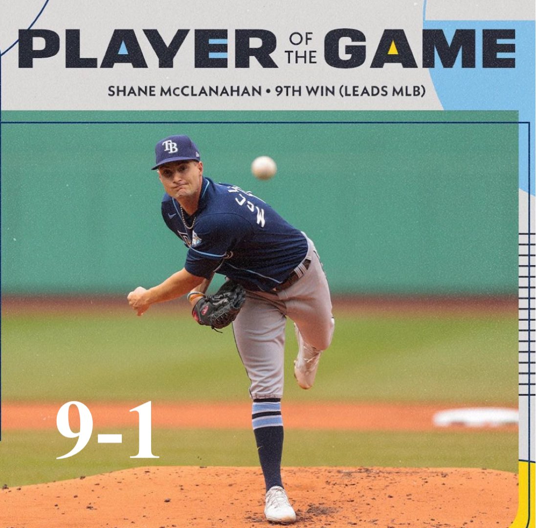 beachsnooker's tweet photo. Congratulations to @Sugar_ShaneM for his @MLB leading 9th Win of the Year! @AllStarGame bound for sure ❤️⚾️👍🏻#RaysUp #RaysBaseball #AllStarBound @Beachsnooker @USFBaseball #SugarShane @missclareski @DickieV @RaysBaseball @RaysTwinLizzie @RaysTwinLizzie @24_rays @DougWaechter10 https://t.co/UkzUIWkSGj