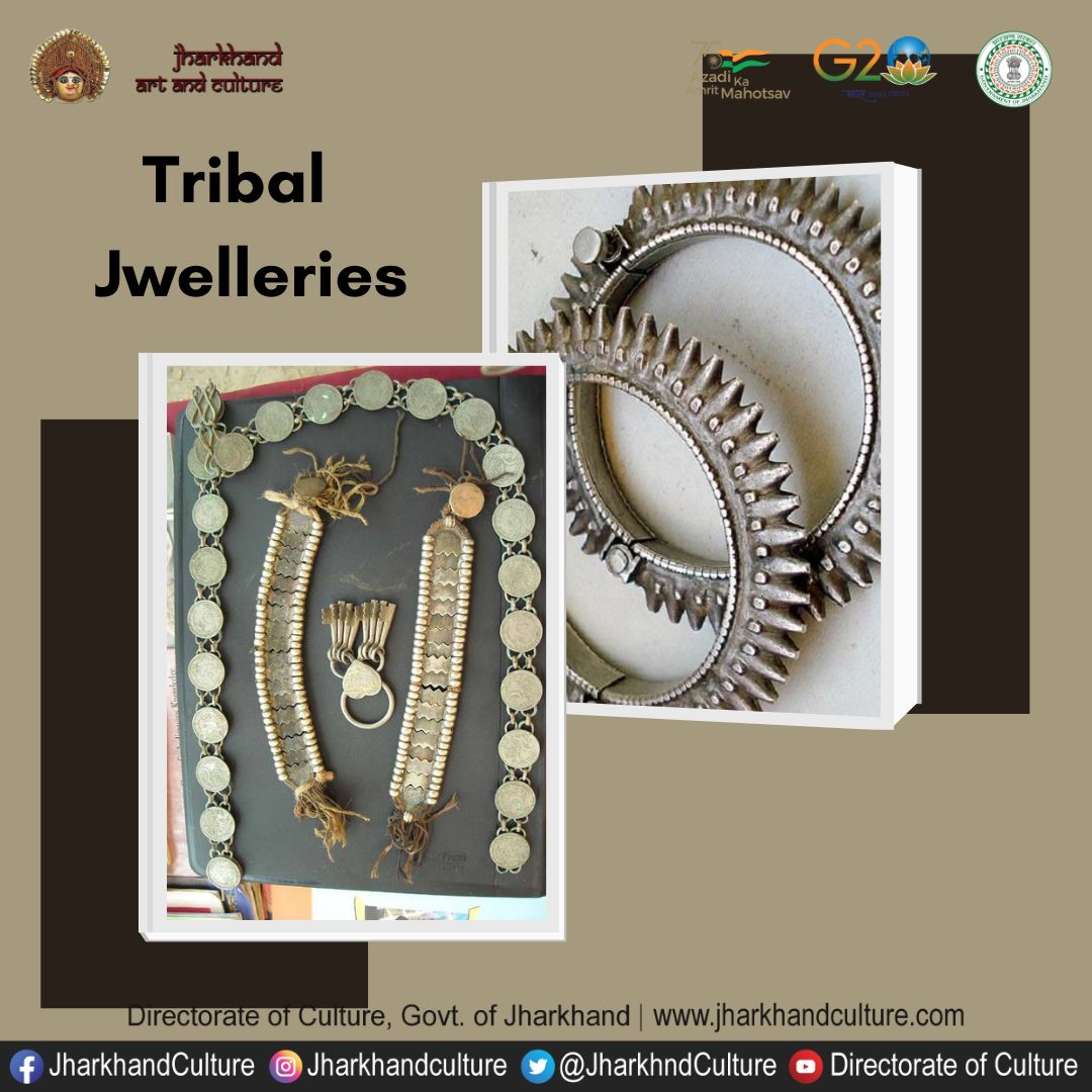 Jwelleries of Tribes.
.
.
#jharkhandculture #Jharkhand #jharkhandtourism #jwellery #tribaljewelry #incredibleindia #DirectorateofCulture #Chaudance #AmritMahotsav #IMD2023  #VisitJharkhand @HemantSorenJMM