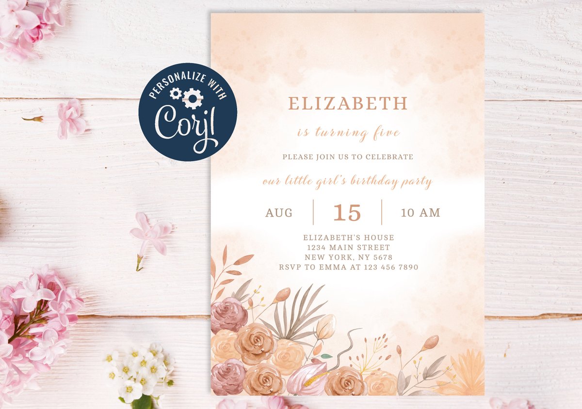 Excited to share the latest addition to my #etsy shop: Boho Flower Birthday Invitation, Floral Party Invitation, CORJL INSTANT DOWNLOAD etsy.me/3P01Hh0 #bohofloralparty #bohofloralbirthday #bohofloralinvite #bohoinvitation #bohobirthday #gardenbirthday #gardenp
