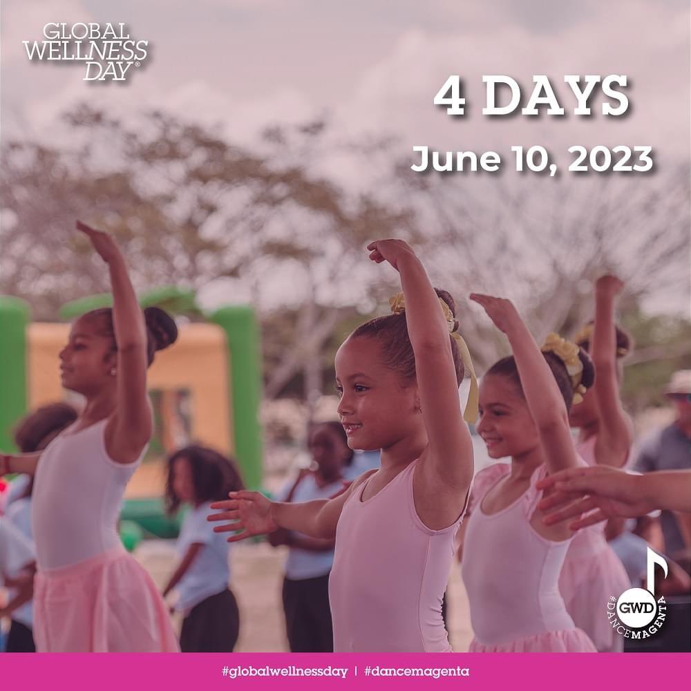 4 days to go!!! Celebrate Global Wellness Day with millions around the world! 
Save the date - Saturday, June 10, 2023.

#globalwellnessday #dancemagenta #gwd2023 #wellness #isayyes #savethedate #countdown #4days #CIDESCOInternational
