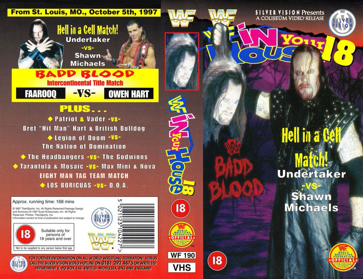 Silver Vision presents WWF Badd Blood: In Your House 18 on video cassette! 🏡📼 #WWF #WWE #Wrestling #InYourHouse