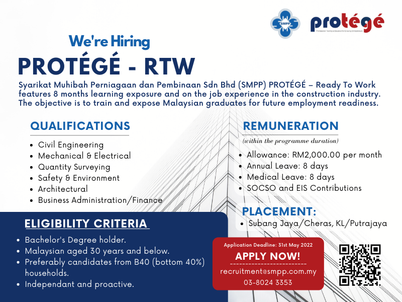 Explore your potential. Email your resume to norliza@smpp.com.my
#jobvacancy #urgenthiring #PROTEGERTW #freshgraduate