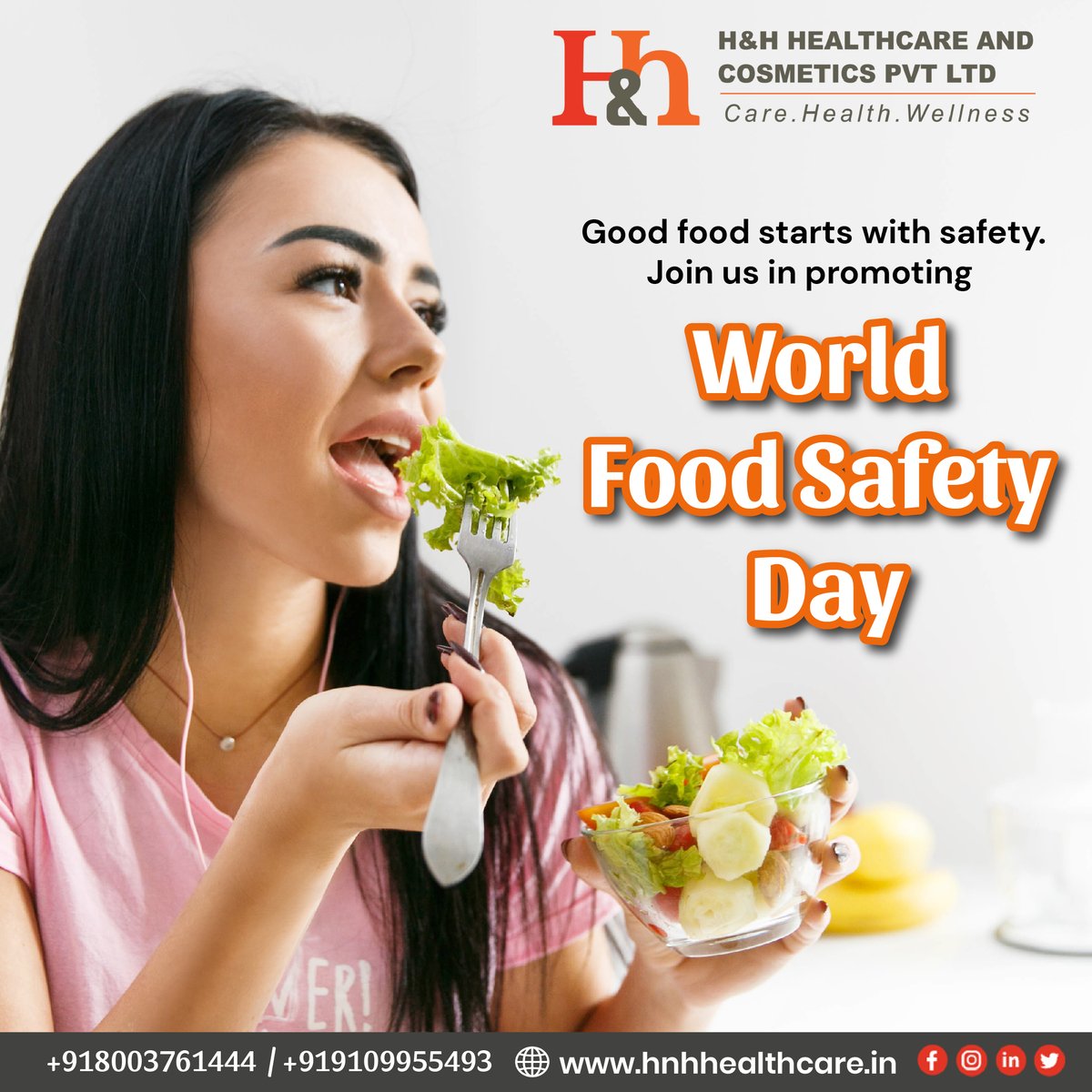 Every bite counts: Let's work together for a safer food supply
Protect your plate, protect your health: Celebrating 𝐖𝐨𝐫𝐥𝐝 𝐅𝐨𝐨𝐝 𝐒𝐚𝐟𝐞𝐭𝐲 𝐃𝐚𝐲.

#SafeBitesGlobal  #SafeFoodForAll #WorldFoodSafetyDay #WorldFoodSafetyDay #FoodSafetyAwareness #FoodSecurity #SafeFood