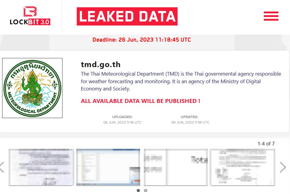 Thai Meteorological Department cyber attack
