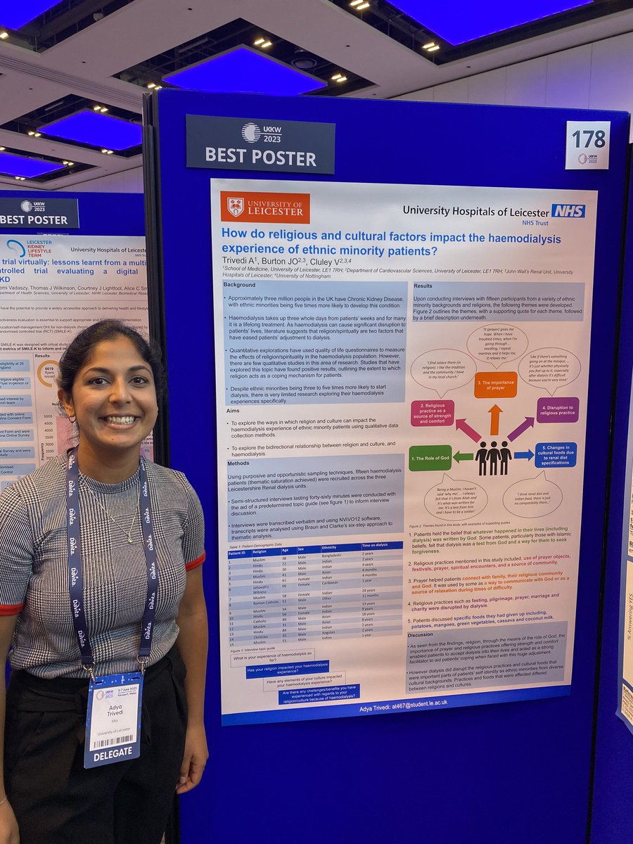 Congratulations to <a href="/adya_trivedi/">Adya Trivedi</a> for winning best poster at #UKKW2023 <a href="/drjamesburton/">James Burton</a> and I very much enjoyed supervising this project. Watch this space for future publications.