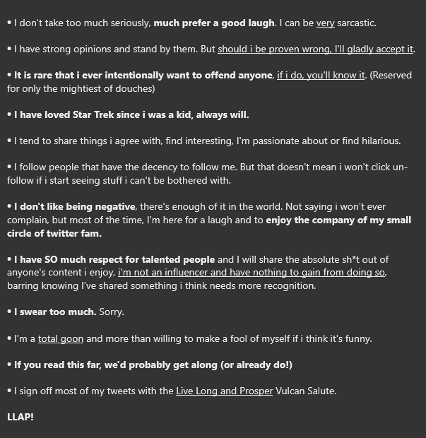MrPeachUK's tweet image. If you've landed on my profile, have a quick gander, here's what to expect from me. ♥️🖖
