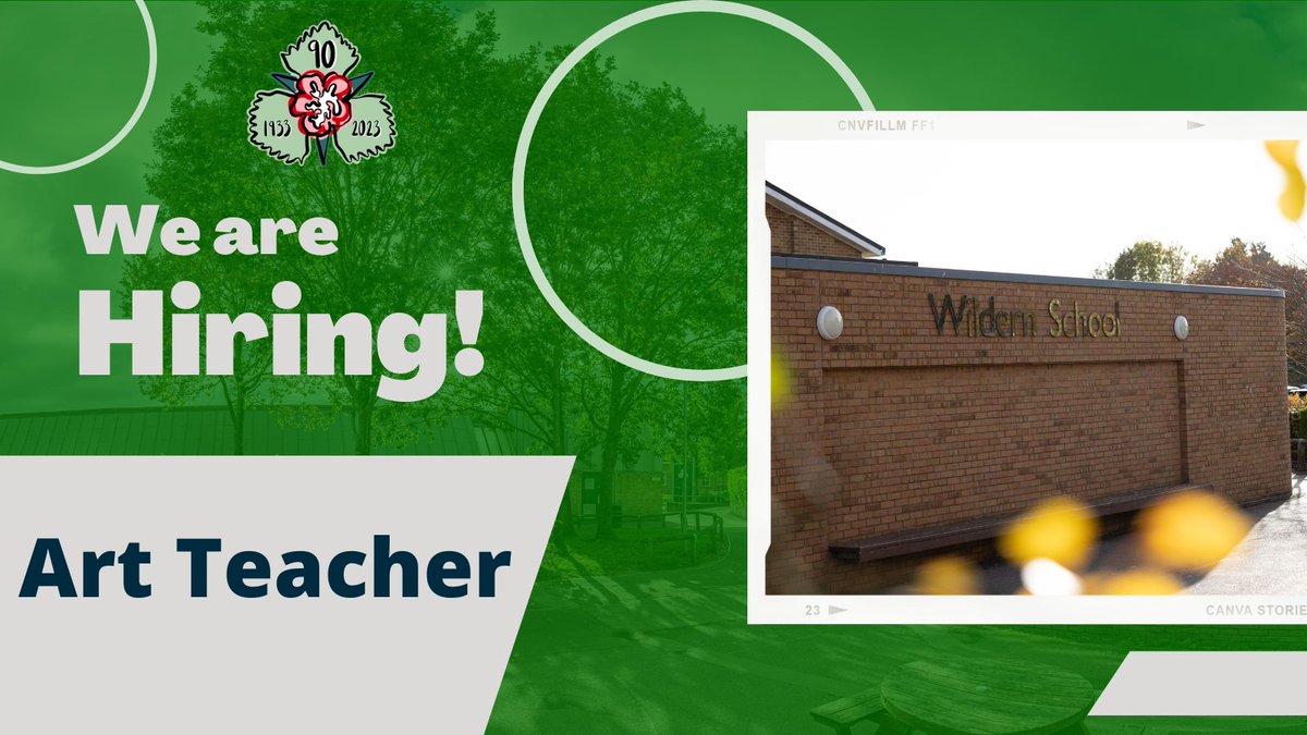 #WildernSchool is looking for a passionate, enthusiastic, creative #ArtTeacher to join our Art department from September 2023.

wildern.org/joining-us/sv/…

#TeachingJobs