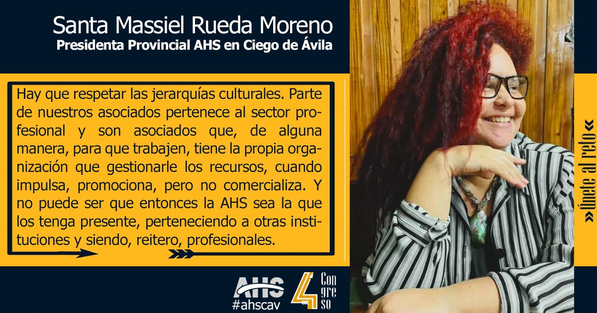En nuestra #AsambleaProvincial #4toCongresoAHS, el próximo 12 de junio, vamos a dialogar sobre los retos de la vanguardia del #ArteJovenCubano en la provincia.
<a href="/ahsjovenescuba/">Asociación Hermanos Saíz</a> <a href="/AlejoQuiones1/">Alejandro Quiñones</a> <a href="/CleilysB/">Cleilys Benitez</a> <a href="/massiel_santa/">Santísima</a> <a href="/vasilymenpe/">vasilymenpe</a> <a href="/DaminBetanzos1/">Damián Betanzos Hernández</a> <a href="/arletty_white/">Arletty White Morales</a> 
#ÚneteAlReto #Cuba