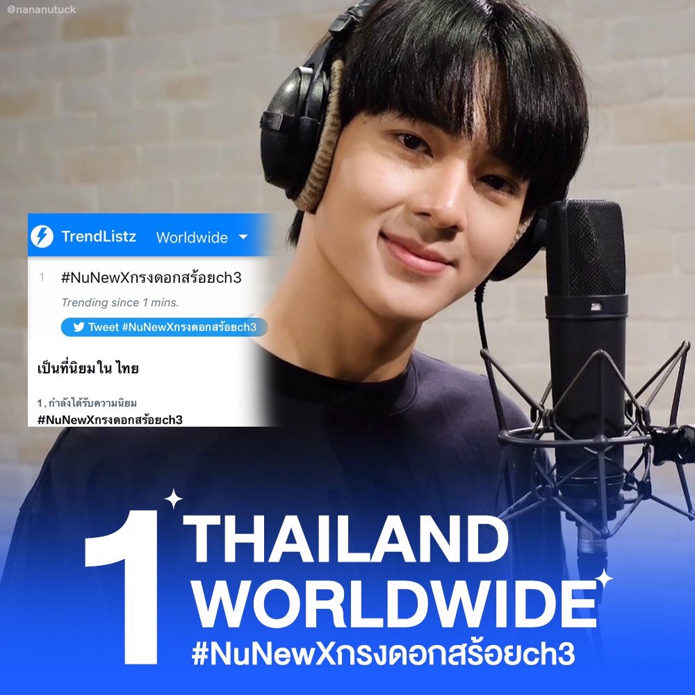 Ch3Thailand_33's tweet photo. #เจ็บแค่ไหนก็ยังรักเธอ เพียงแค่เปิดโปรเจกต์ #NuNewXกรงดอกสร้อยch3 ก็พุ่งทะยานขึ้นสู่อันดับ1ทวิตเตอร์ Worldwide และไทย https://t.co/v9LYF946gP