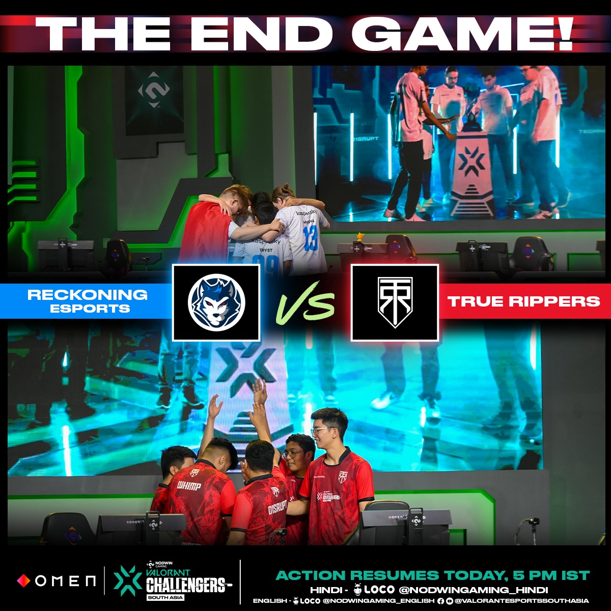 NodwinGaming's tweet image. The #PathToAscension is in its final stage🤩 Who will advance from the lower bracket?💥 Catch the action LIVE today at 5 PM IST⏰

#TheEndGame #matchday #reckoningesports #truerippers #VCTSA #gaming #esports