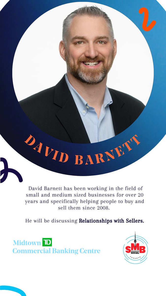 Meet @DBarnettMoncton!

He'll be speaking at  #SMBSocialTO on June 15th.

If you haven't already, grab your free ticket here:
eventbrite.ca/e/smb-social-t…

#businessforsale #buyabusiness #networking #event #businessopportunity #businessownership