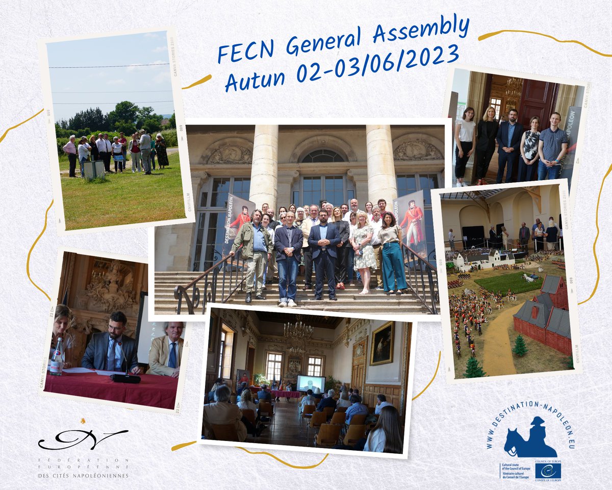 On the 2 and 3 of June, for the first time in four years, the 𝑨𝒏𝒏𝒖𝒂𝒍 𝑮𝒆𝒏𝒆𝒓𝒂𝒍 𝑨𝒔𝒔𝒆𝒎𝒃𝒍𝒚 of the 𝐄𝐮𝐫𝐨𝐩𝐞𝐚𝐧 𝐅𝐞𝐝𝐞𝐫𝐚𝐭𝐢𝐨𝐧 𝐨𝐟 𝐍𝐚𝐩𝐨𝐥𝐞𝐨𝐧𝐢𝐜 𝐂𝐢𝐭𝐢𝐞𝐬 took place in Autun, France, hosted by our new President, Vincent Chauvet, Mayor of Autun