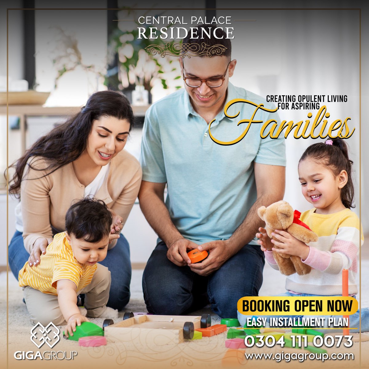 Creating opulence living for aspiring families!

Booking for one bedroom apartments is open now on an easy payment plan.
#gigagroup #centralpalaceresidence #urbanliving #AffordableHomes #towncentercommercial #commercialshops #specialdiscountedoffer #bookingopen #booknow