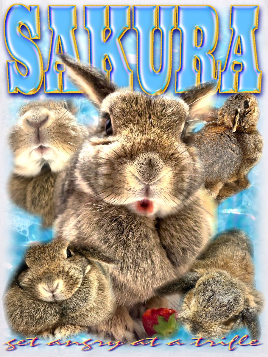 animaruT_shirt's tweet photo. 🐰SAKURA
地球日本から熊野あゆのカリスマ兎"SAKURA"がダサTに初登場！！ちょっとしたことで怒る1枚です。

Color : White&amp;Black
Price : ¥6,600 (送料無料)〜
Material : COTTON 100%
Size : S〜XXL

#アニT #アニ丸Tシャツ #アニ丸Tシャツ屋さん #兎T  #兎Tシャツ #rabbitt #動物T #熊野あゆ https://t.co/c6n4mq5zeL