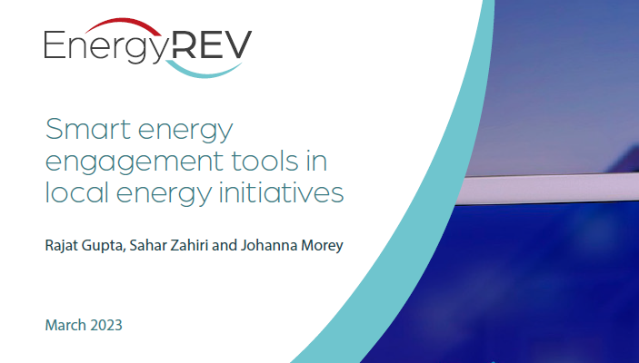 New report @EnergyREV_UK @ukri @innovateuk - Smart energy engagement tools in local energy initiatives by Rajat Gupta, Sahar Zahiri and Johanna Morey -energyrev.org.uk/outputs/insigh…