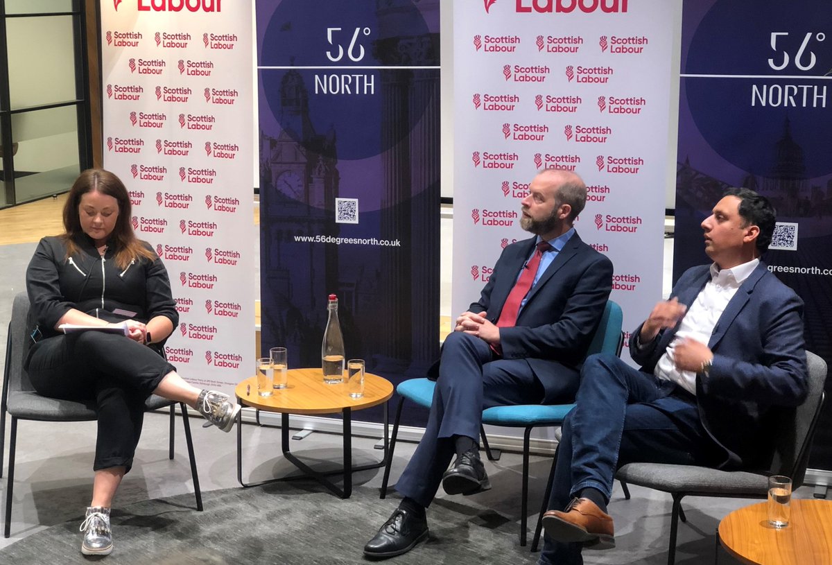 Interesting and engaging Q&A on opportunities for Scotland's economy chaired by @cat_mcwilliam with @jreynoldsMP and @AnasSarwar yesterday evening, hosted by @CEOVirginMoney, expertly organised by @56DegreesNorth_ Great questions on infrastructure, skills and support for business