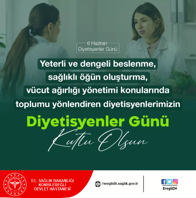 EregliDH's tweet photo. 6 Haziran diyetisyenler günü kutlu olsun. https://t.co/uLwFrSRRL1