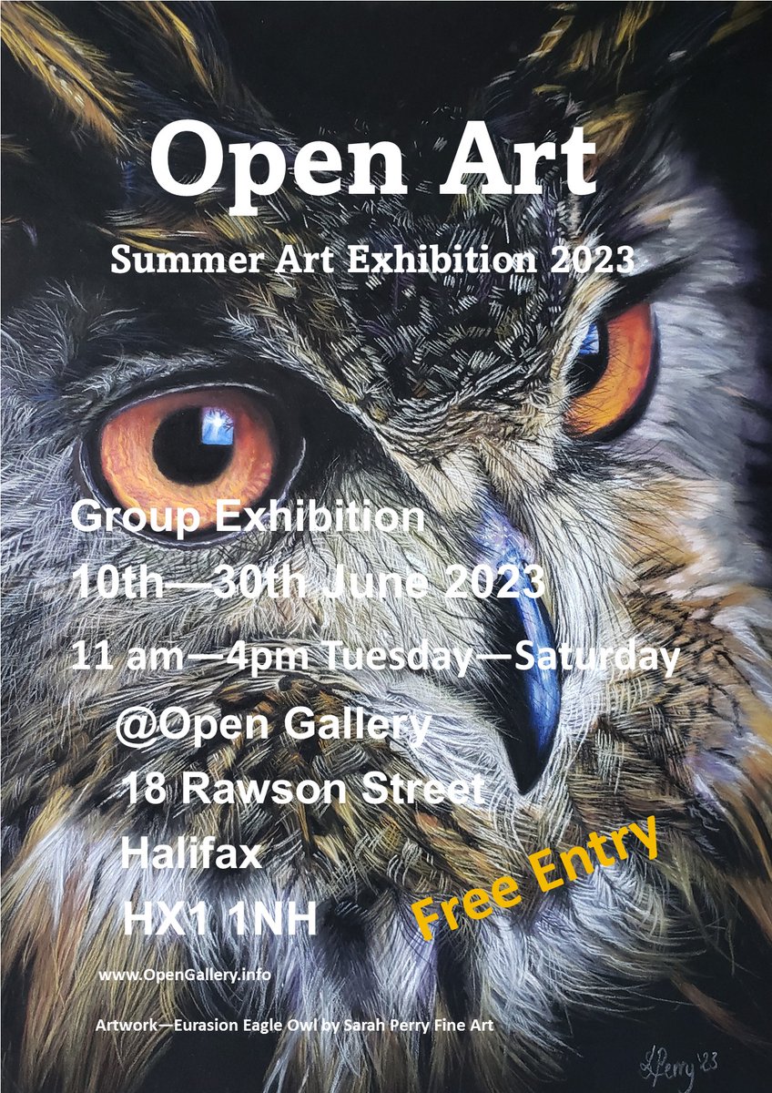 Our #Summer Open Art #exhibition  coming soon!

Open Gallery, 18 Rawson Street, Halifax, HX1 1NH.

Exhibition dates: 10th June - 30th June 2023.

Open: Tuesday - Saturday 11am - 4pm, Closed: Sunday&amp;Monday
#halifaxart #art #collector #artcollector #artbuyer #exhibition #halifax