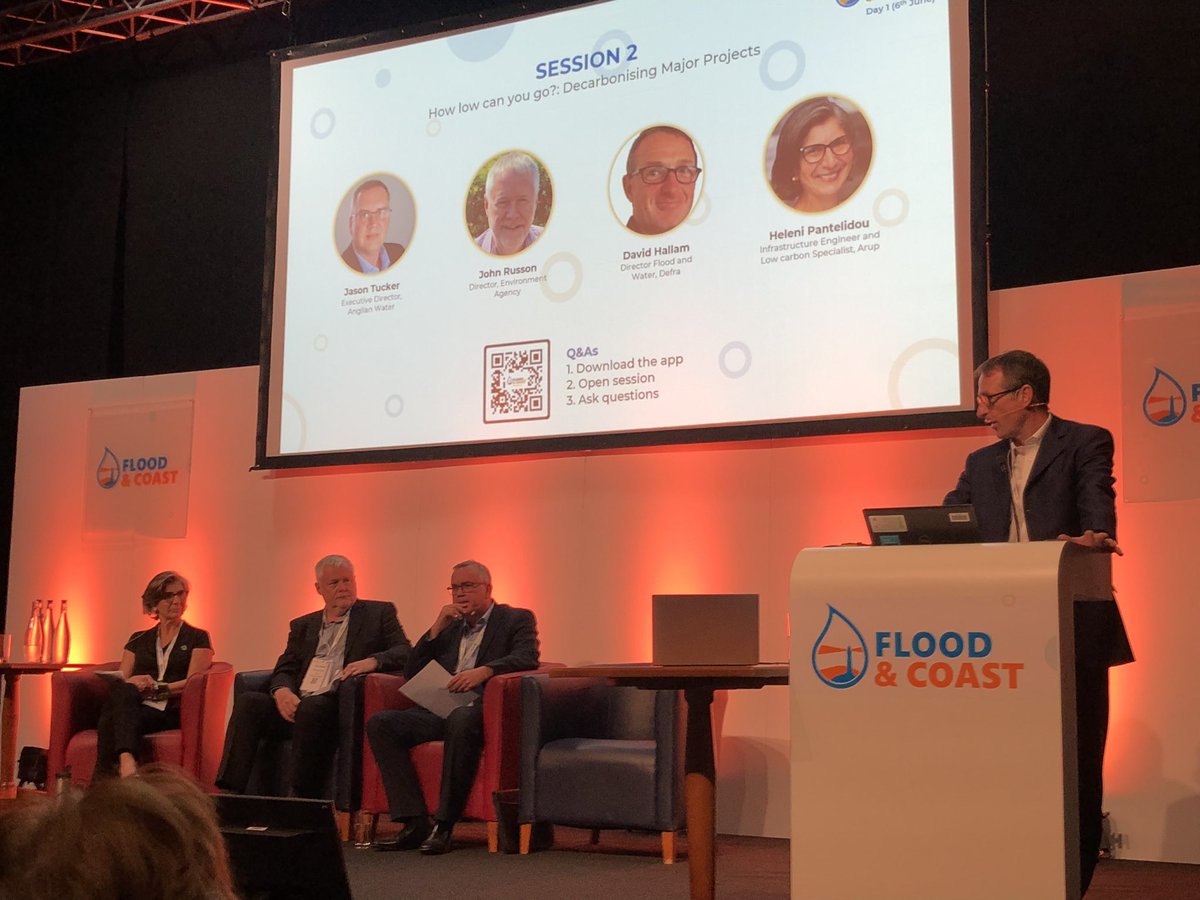 The next few years will be definitive for #NetZerogoals. We need to ensure Flood &amp; Coastal Erosion Risk Management projects while helping us adapt to the impacts of climate change will not be contributing to worsening the issue. David Hallam <a href="/DefraGovUK/">Defra UK</a> #floodandcoast2023 #FCERM